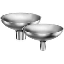 Embudo de acero inoxidable, 2 embudos de boca grande y pequeña para llenar la cocina, líquidos, fluidos, especias y polvos, duradero y lavable.