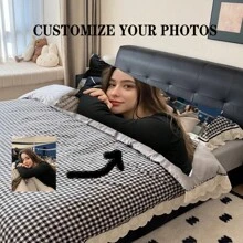 1pc Almofada de corpo personalizada com impressão fotográfica - Impressão frente e verso, extra longa, suporte confortável para dormir, adequada para quem dorme de costas e de lado, serve para cama de solteiro ou king size, lavável à máquina, almofada de dormir de estilo moderno