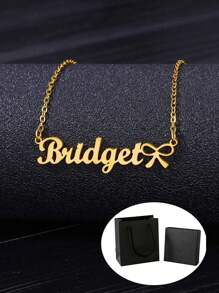 1PC Customized Stainless Steel Nameplate Necklace, Pendant Necklaces Stainless Steel Baby Jewelry Personalize Name Choker Girls Necklace Kids Children Numbers Boy Custom Silver/Gold Color, Fashion, Vintage, Casual, Simple Customization Everyday Wear, Birthday, Mother's Day