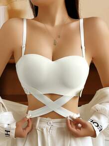 Women's Push-Up Strapless Bra, Invisible Anti-Slip Anti-Flash, Bridal Bra For Small Breasts, Wedding Dress Undergarment, Lingerie