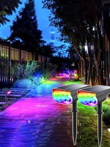 1pc Solar Powered Waterproof Outdoor Tree Lamp, Super Bright Landscape Garden Lawn Light, Decorative Pathway Lighting, IP67 Waterproof Wall Lamp, Suitable For Garden, Yard, Driveway, Porch - Black - View 6