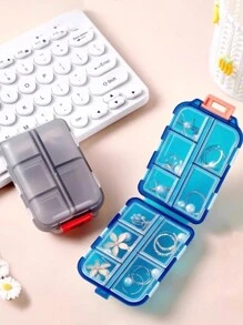 1pc Travel Pill Box, Portable Storage Container, Sealed Compartment Design With Cover, PP Plastic Material, Suitable For Car, Overseas Travel And Various Occasions, Convenient For Organizing Medications - Multicolor - View 4