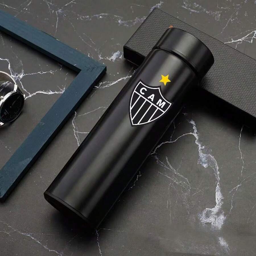 Personalized Football Team Bottle With Led Digital Temperature Meter 500ml - Black Athletic - View 1