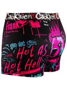 5pcs/Pack Men's Graffiti Pattern Comfortable Breathable Short Briefs Underwear