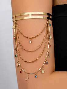 1 pieza Brazalete de pulsera largo de borlas elegante de moda vintage bohemio