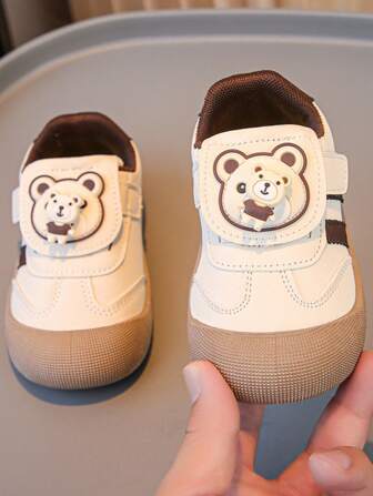Zapatos de bebé, zapatos de suela blanda para bebé, zapatos deportivos para niños de 1-2 años, zapatos de bebé con diseño de osito, zapatos para niñas, para primavera/otoño