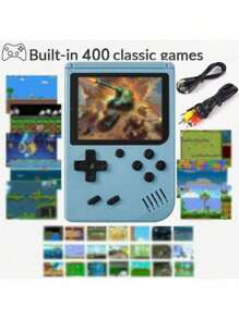 1pc Macaron Mini 400 In 1 Retro Classic Handheld Game Console Retro Arcade Games Halloween Games - Multicolor - View 6