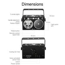 Oświetlenie imprezowe DJ Disco Light Inteligentny pilot zdalnego sterowania Sterowanie głosowe Zasilanie USB Wielokolorowe światło projekcyjne Nadaje się do dyskoteki KTV Bar Party Karnawał Urodziny Rodzinna rozrywka Taniec w pomieszczeniach Nowy Rok Wiosenny Festiwal Boże Narodzenie Halloween