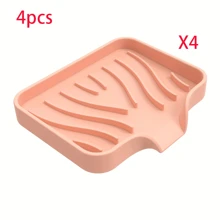Silicone Soap Dish With Drainage, Non-Slip Rectangular Soap Holder Tray For Bathroom, Travel-Friendly Soap Container With Anti-Skid Bottom Design