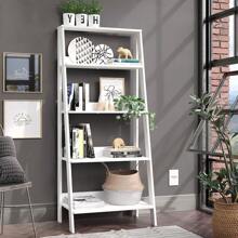 Madesa Mueble Biblioteca Librero con 4 Niveles - Blanco