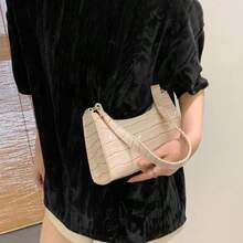 Fashion PU Leather Bags For Women Alligator Pattern Armpit Handbag Female Small Underarm Messenger Bag Purse