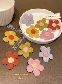 10 件混色可爱花朵发夹，甜美发饰适合日常使用 - 彩色 - 查看 2