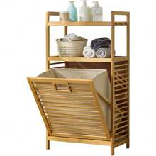 Laundry Hamper With 2-Tier Shelves & Tilt Out Basket, Laundry Baskets Organizer Hampers Bathroom Storage Shelf For Laundry Room, Bathroom, Nursery, Bedroom, Guest Room, Closet (2 Tier - Large)Laundry Hamper,Washing Basketbathroom Organizer,Basket,Storage Basket,Foldable Laundry Basket - 2 Tier - Large - View 2