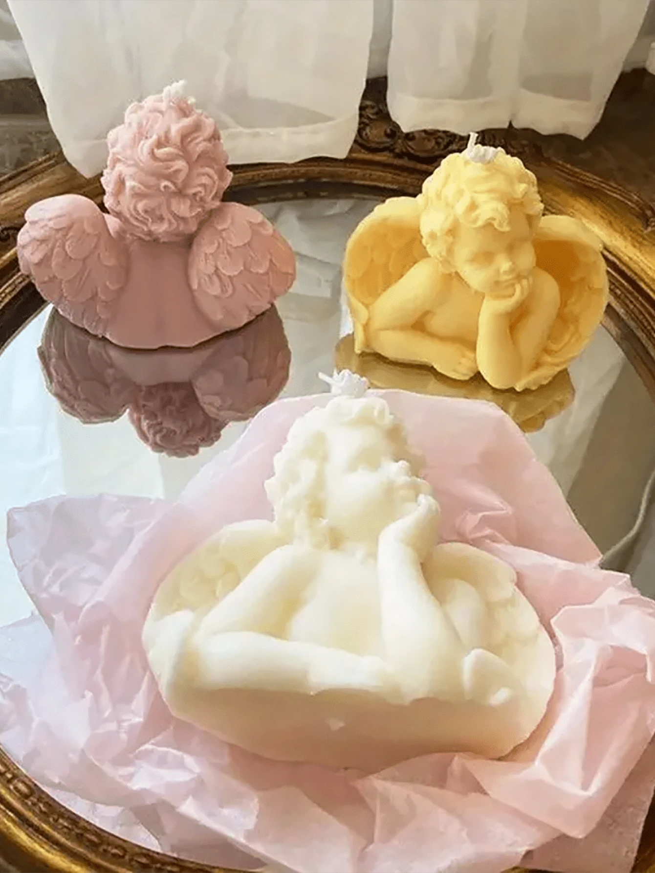 1 Khuôn silicon hình thiên thần nhỏ Khuôn nến ba chiều Khuôn silicon nến thiên thần nhỏ Khuôn thạch cao xà phòng fondant - Thích hợp để trang trí nhà cửa, lò sưởi, phòng khách, trang trí trung tâm, văn phòng, quà tặng ngày lễ tình nhân, bộ nến, nến thơm, quà tặng bạn bè, quà tặng phụ nữ