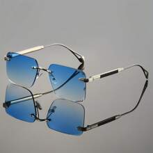 男女通用无框太阳镜，经典款，适合户外、驾驶、钓鱼、骑行、运动、聚会、旅行、商务，夏季海滩度假、户外、旅行的时尚选择 - 彩色 - 查看 12