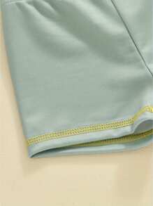 Infant Baby Boy Swimsuit Rash Guard Swimwear Turtle Long Sleeve Zip Up Shirt Shorts Sunhat Bathing Suit - Green - View 7