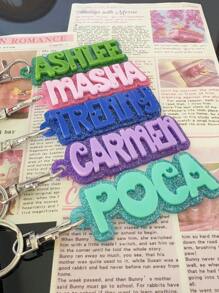1 Pc Backpack Name Tag, Acrylic Keychain, Personalized Acrylic Name Tag, Name Keychain, Personalized Acrylic Keychain, Custom Name Keychain, Acrylic Keychain, Diaper Bag Tag, Lunch Box Tag, Kids Tag,Durable,Engraved,Stainless,Colorful,Cute,Adorable,Funny,Kawaii,Y2K,Stylish,Unisex,Casual,Custom,Personalized,Unique,Customized,Ideal Gifts For Him,Ideal Gifts For Her,Her,Boyfriend,Girlfriend,Family,Friends