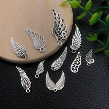 22pcs Mixed Antique Silver Angel Wings Feathers Punk Charms Angel Wing Pendants For DIY Bracelets Necklace Jewelry Making Craft Accessories