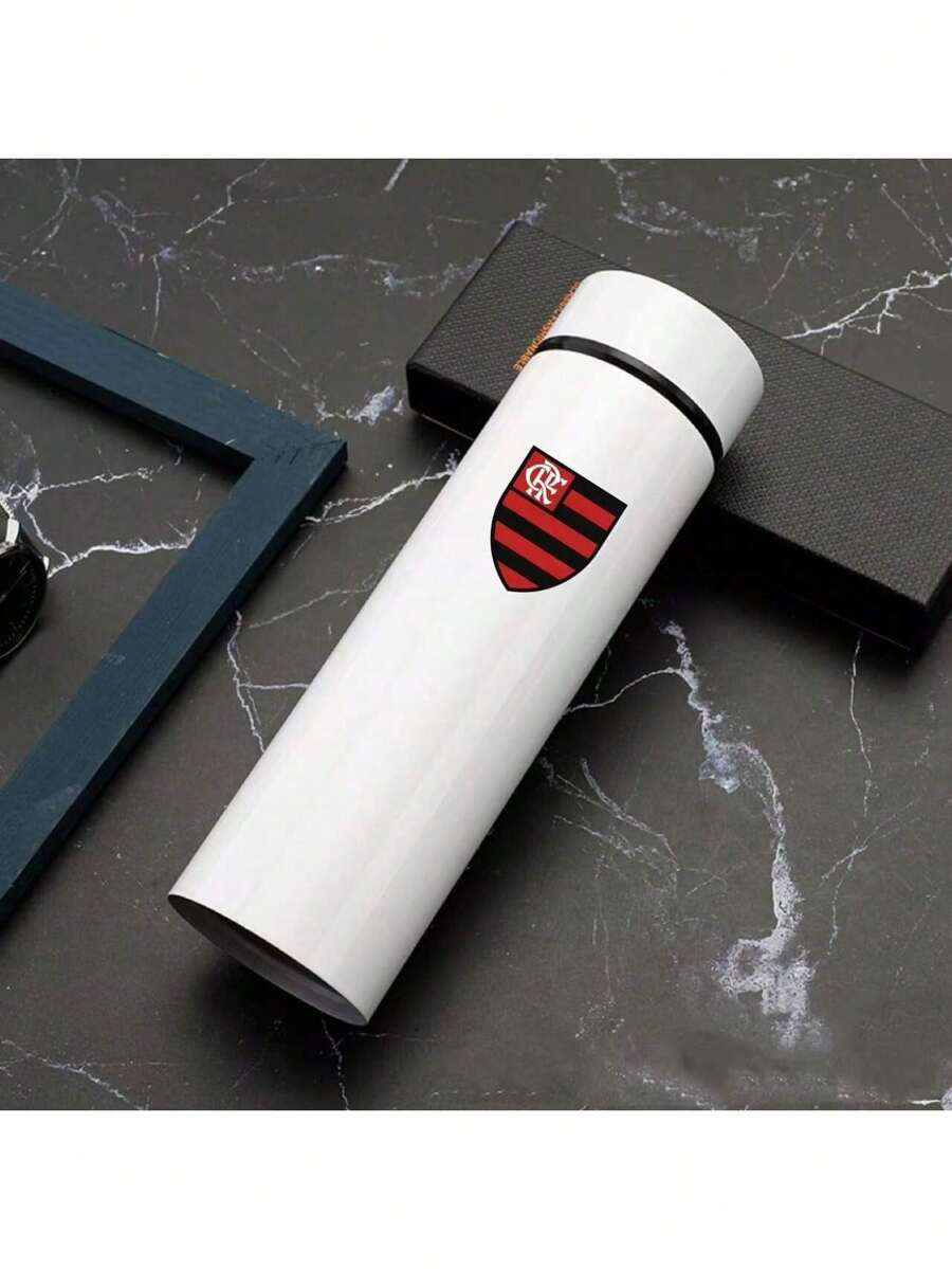 Personalized Football Team Bottle With Led Digital Temperature Meter 500ml - White Flamengo - View 1