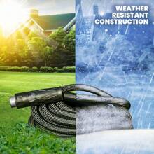 HYDROSTEEL Metal Garden Hose 50 Ft With Nozzle, 3x Layer Stainless Steel Metal Water Hose 50 Ft, Heavy Duty, Flexible, Lightweight, 50 Ft Garden Hose, Manguera De Agua Flexible, 500 PSI AS SEEN ON TV - Black - View 5