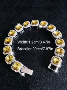 1 pieza Pulsera y collar de estilo cuadrado de vidrio de 12 mm de hombre al estilo europeo y americano, cadena de azúcar de piedra estilo hip-hop, accesorios de hombre, regalo de Año Nuevo, regalo del Día de San Valentín, regalo para mamá, madre, Día de la Madre