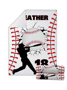 1pc Customized Name Blanket, Personalized Blanket With Photo And Name, Funny Personalized Blanket, Comfortable Blanket, Great Gift For Best Friend, Family, Wedding, Birthday, Mother's Day, Father's Day, Gifts For Mom, Dad, And Friends