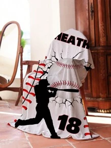 1pc Customized Name Blanket, Personalized Blanket With Photo And Name, Funny Personalized Blanket, Comfortable Blanket, Great Gift For Best Friend, Family, Wedding, Birthday, Mother's Day, Father's Day, Gifts For Mom, Dad, And Friends