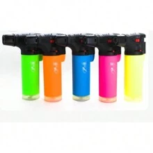 Encendedor de antorcha de chorro para cocina con diseño divertido y practico, encendedor de gas butano, recargable, ajustable, llama, barbacoa, cocina, fogata, pistola de encendido, picnic, articulo para flamear, derrettir, herramienta de cocina, encendedor para hogar excelente validad - Verde - Ver 3