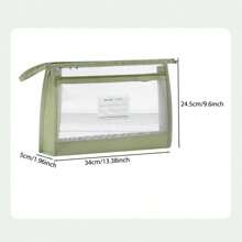 1 pièce Grande pochette de classement maille transparente format A4 avec double fermeture éclair - sac de rangement de documents spacieux et portable, porte-documents, pochette à fermeture éclair, convient pour la maison, l'école et le bureau, fournitures scolaires, fournitures de bureau, rentrée scolaire - Multicolore - Voir 2