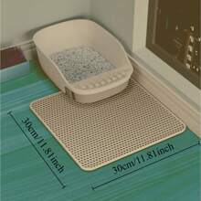 1 件猫砂垫，猫用品，宠物厕所防水双层宠物猫砂盆垫防滑沙猫垫可洗床垫宠物清洁用品，猫配件