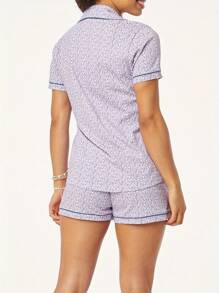 Women Pajamas Set 2 Pieces Loungewear Suits Short Sleeve Shirts Tops And Shorts Sleepwear Outfits