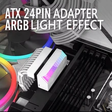 CX FUTRUE 24PIN 接口主板电源线连接器/适配器，可旋转 90°，ARGB，电源适配器，DIY 电脑安装配件.1PC - 彩色 - 查看 3