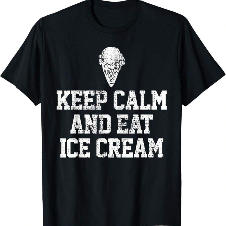 Ice Cream Keep Calm Motivational Vintage Gift T-Shirt