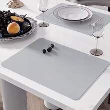 Nordic Simple & Elegant Solid Color PU Dining Table Mat, Luxury Waterproof & Heat-Resistant Placemat, Bowl Pad & Coaster - Multicolor - View 5