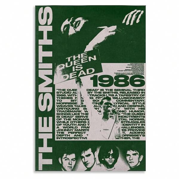 1 pezzo cartellone musicale della band rock The Smiths in tela senza cornice, cartellone cinematografico e musicale retrò di alta qualità, stampa da parete HD, decorazione per la casa, studio