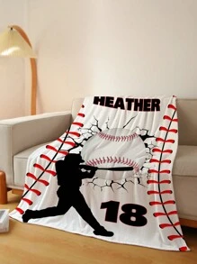 1pc Customized Name Blanket, Personalized Blanket With Photo And Name, Funny Personalized Blanket, Comfortable Blanket, Great Gift For Best Friend, Family, Wedding, Birthday, Mother's Day, Father's Day, Gifts For Mom, Dad, And Friends