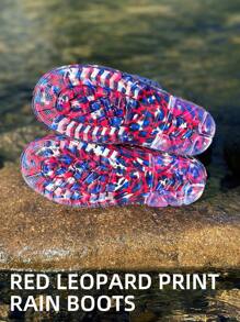 Giris Mode Camouflage Regenstiefel, weich und warm mit Fellabdeckung, rutschfest, leichtgewichtig und wasserdicht, perfekt für verregnete Tage, einfach an- und auszuziehen, für Outdoor-Spiele und schlammige Abenteuer - ideal für kleine Entdecker