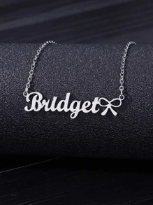 1PC Customized Stainless Steel Nameplate Necklace, Pendant Necklaces Stainless Steel Baby Jewelry Personalize Name Choker Girls Necklace Kids Children Numbers Boy Custom Silver/Gold Color, Fashion, Vintage, Casual, Simple Customization Everyday Wear, Birthday, Mother's Day