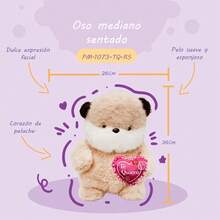 Importadora La Merced Valentine's Day Gift Plush Soft Fluffy Bear With Heart Love Phrases - 淺粉色 - 查看 2