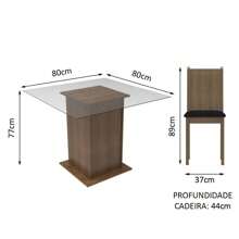 Juego De Comedor Con Mesa Y 4 Sillas Madesa Maya Mb - Marrón y negro - Ver 3