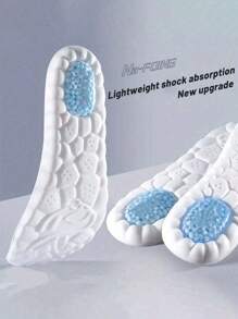 1 Pair Silica Gel Shock Absorption Cushion Insoles, Breathable Comfort For Casual And Basketball Sneakers