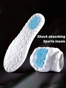 1 Pair Silica Gel Shock Absorption Cushion Insoles, Breathable Comfort For Casual And Basketball Sneakers
