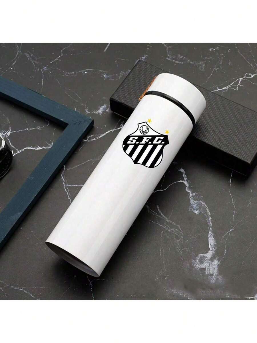 Personalized Football Team Bottle With Led Digital Temperature Meter 500ml - 桑托斯布蘭科 - 查看 1