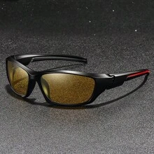 WSZ Retro Rectangular Sports Style Unisex Cycling Fishing Driving Glasses, Comfortable PC Frame And Lenses, Luxury Brand Designer Fashion Glasses, Classic Retro Outdoor Sports Fashion Glasses, Suitable For Travel, Driving, Hiking, Running, Camping, Motorcycle Riding - F33-a - View 2