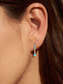 1 Pair Of Water Droplet Birthstone Drop Earrings For Women S925 Sterling Silver 12 Month Personalized Natural Crystal Earrings Fine Jewelry Birthday Gift - 8 Diamond Teardrop Earrings - View 4