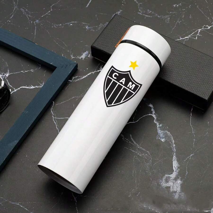 Personalized Football Team Bottle With Led Digital Temperature Meter 500ml - White Athletic - View 1