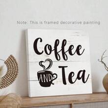 1PC Koffie en thee houten bord keuken woondecoratie posters, rustieke grappige koffie canvas wandkunst voor wanddecoratie - multifunctionele boerderijdecoratie, vakantiehuis wandkunst - woonkamer, slaapkamer, haldecoratie