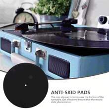 7/12 英寸转盘垫 防静电黑胶唱片机减震毡 - 黑色 - 查看 4