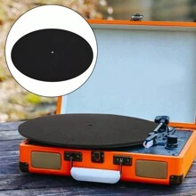 7/12 英寸转盘垫 防静电黑胶唱片机减震毡 - 黑色 - 查看 5