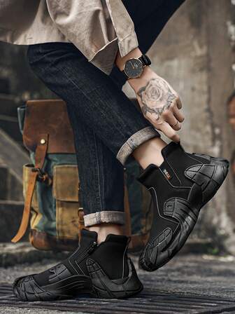 Fashionable Retro Sporty Casual Street Style Mid-Top Outdoor Leisure Shoes For Men